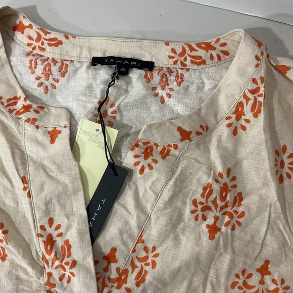 Tahari Linen Top Size 2X New with Tags - Picture 4 of 6
